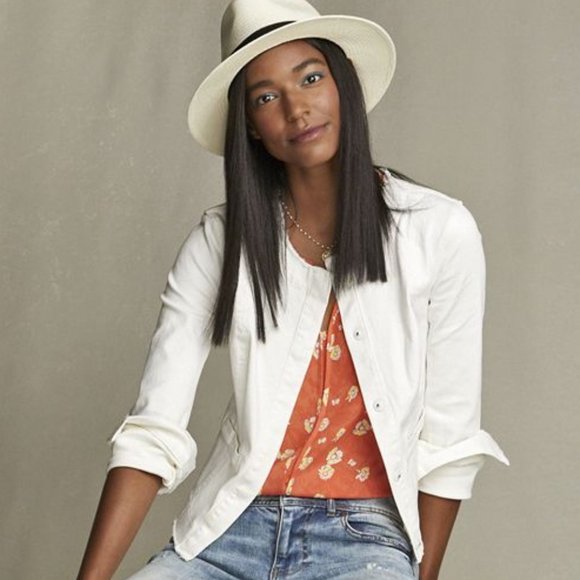 CAbi Jackets & Blazers - Cabi Castaway Jacket #5479 White Denim Sz L